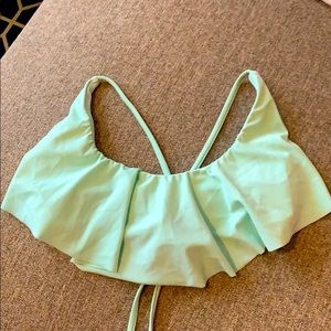 Mint color flounce swim halter top
